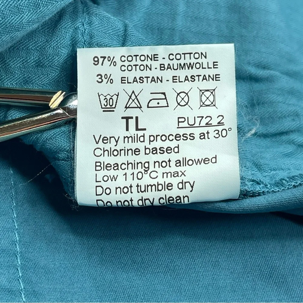 TALERIA ZED Men's Casual Straight Leg Teal Blue 5-Pocket Pants Size 36 x 27.5